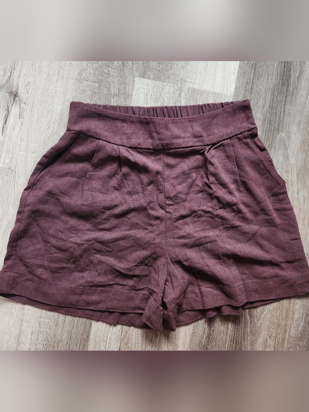 Sozy Alessia Brown Linen Blend Shorts - S NWOT